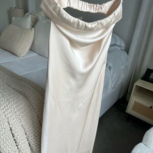 Cream Silk Long Dress